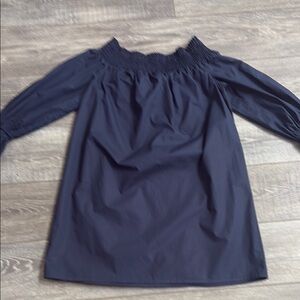 Off-Shoulder Navy Dress